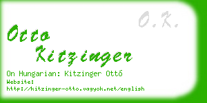 otto kitzinger business card